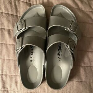 Birkenstock Light Gray Slide Sandals